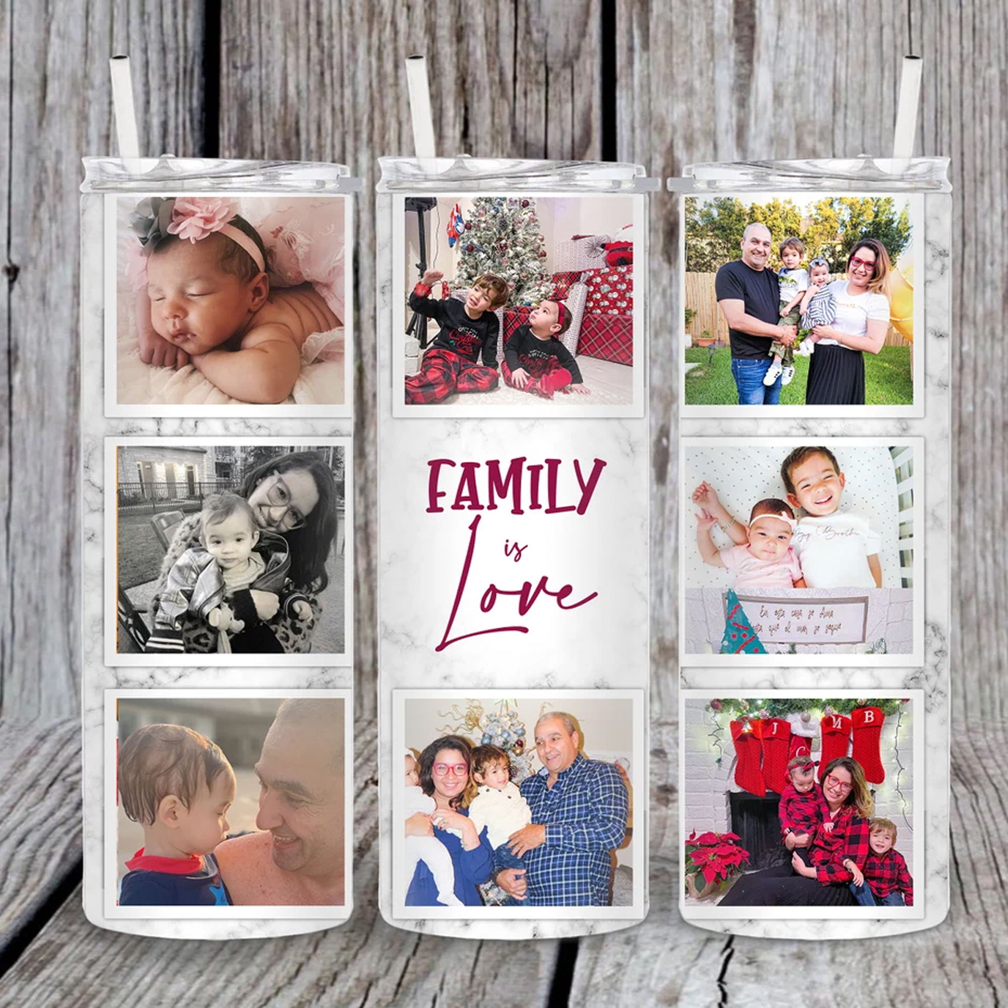 Custom Family Photo Tumbler Custom Fathers Day Gift Photo Gift For Mom Gift For Dad Gift For Papa